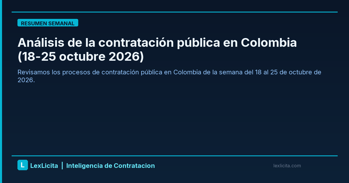 Análisis de la contratación pública en Colombia (18-25 octubre 2026)