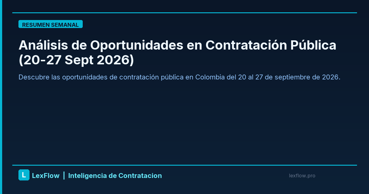 Análisis de Oportunidades en Contratación Pública (20-27 Sept 2026)