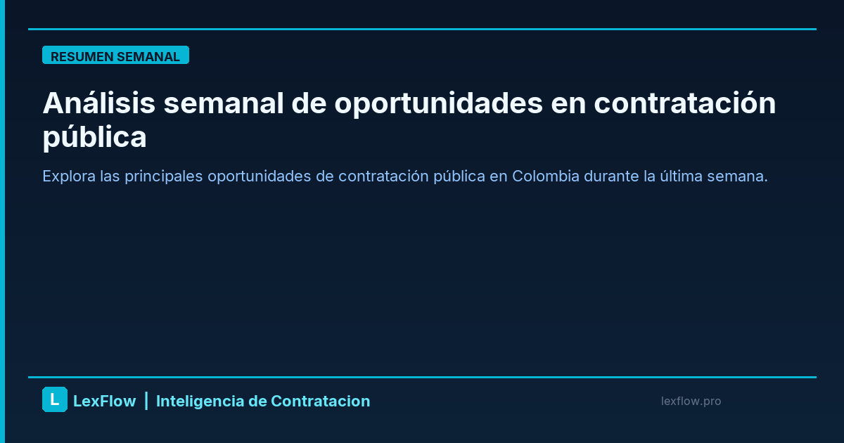 Análisis semanal de oportunidades en contratación pública