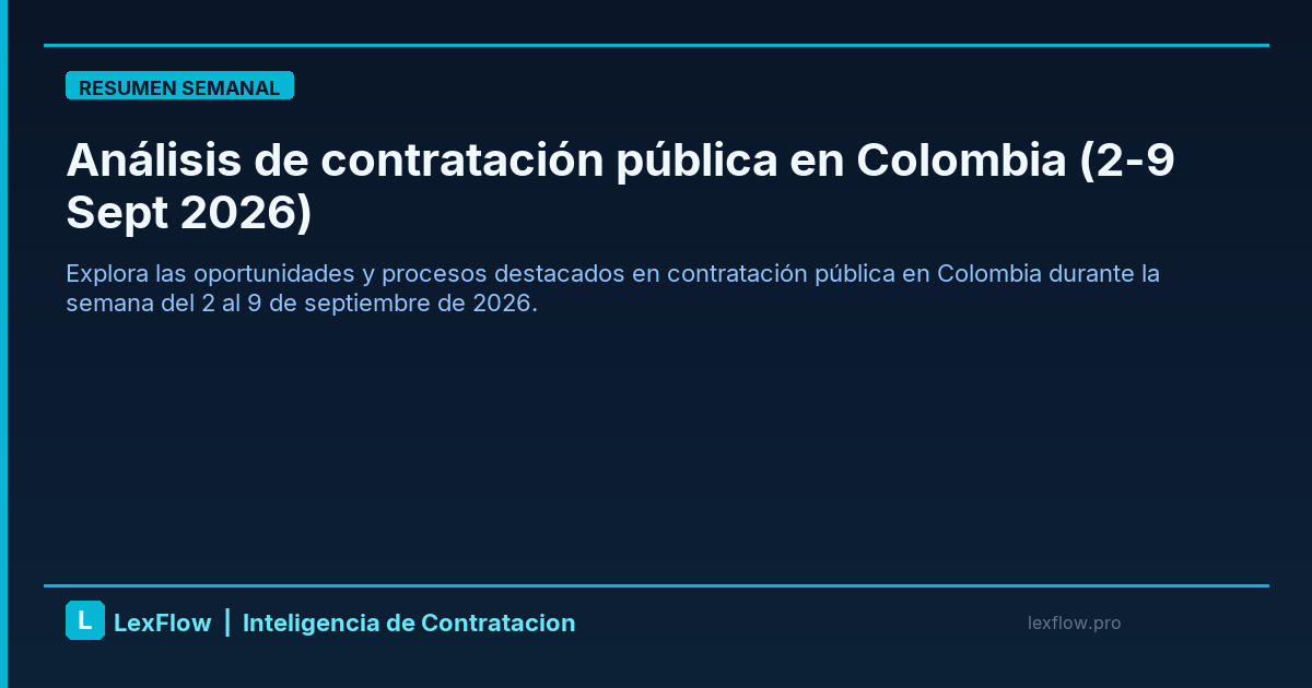 Análisis de contratación pública en Colombia (2-9 Sept 2026)